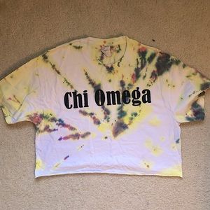 Chi Omega Cropped Tie Dye Shirt